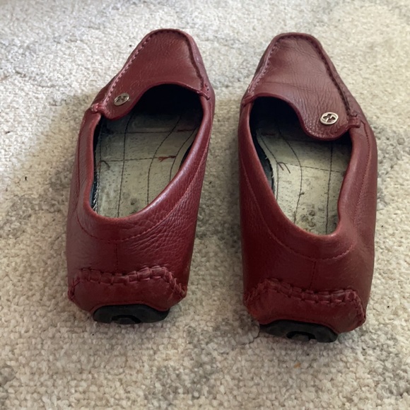 Gucci Red Leather Driving Loafers